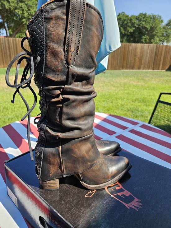 Freebird by Steven Shoes - Freebird By Steven Jules Leather Slouched Western Knee Boot